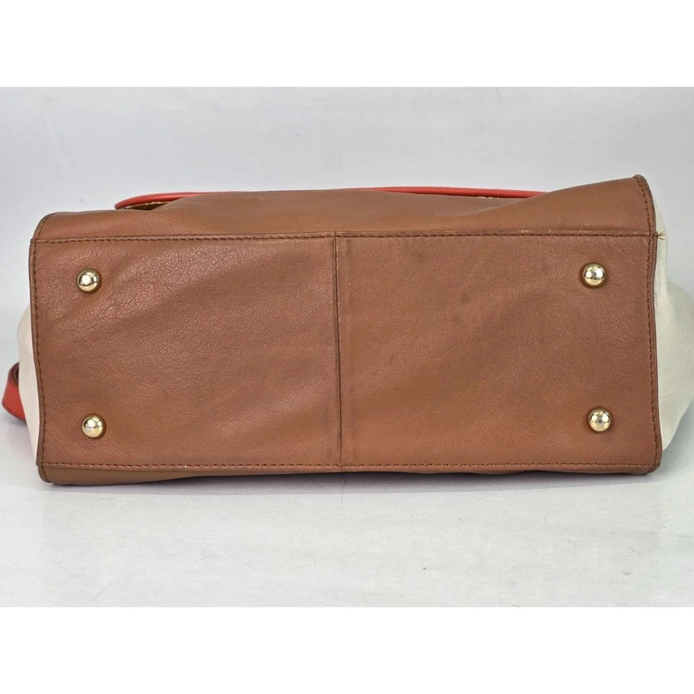 Emma Fox Women's Leather Satchel Shoulder‎ Bag Brown Orange Purse Handbag